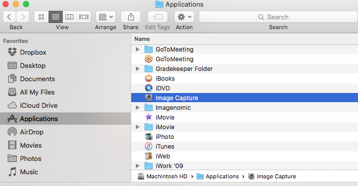 Image Capture comes with your Mac and is in the Applications folder.